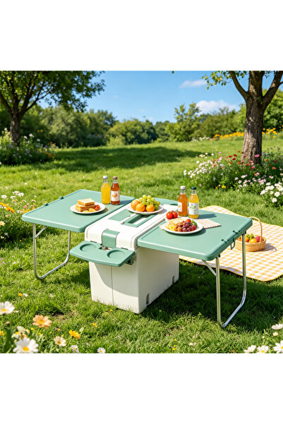 YuTai Outdoor Camping Multifunctional Folding Table 2-in-1 Storage Box Food W...