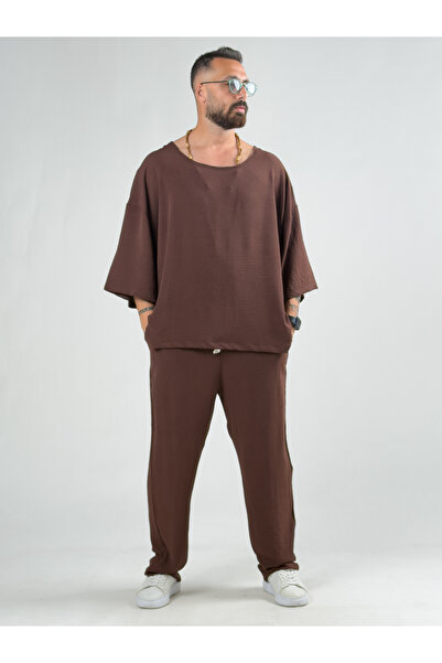 COCOPELLI Oversize Brown Linen Set Coc3203