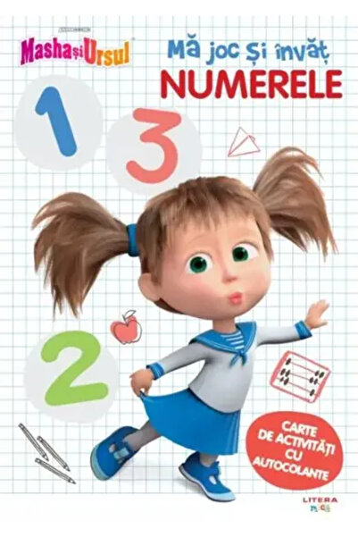 Litera Masha si Ursul. Ma joc si invat. Numerele. Carte de activitati cu auto...