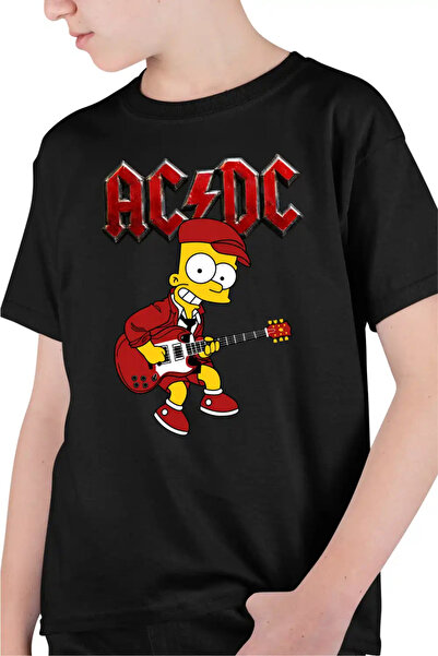 OEM Tricou Copii Baieti ACDC The Simpsons Bart AC/DC Merch