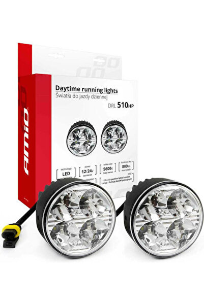 AMIO DRL 510L Round Daytime Running Lamps Car LED Universal 12 / 24V 16W 2pcs...