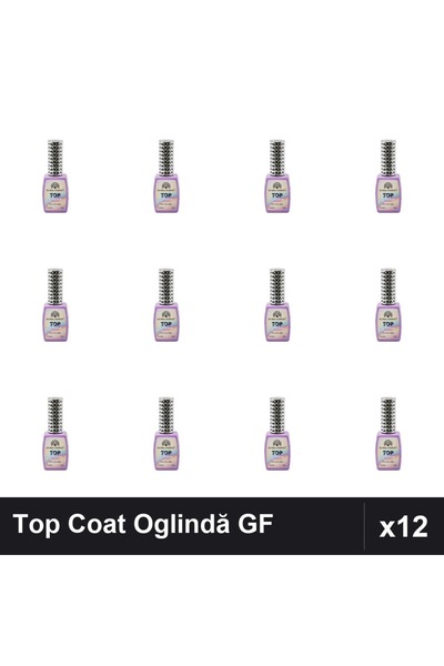 global fashion Set 12 Top Coat Efect Oglindă TOP SHINE 12ml Nr.01-12 Fără Str...