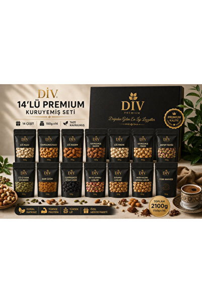 div 14 Parça Premium Kuruyemiş Seti | 14 x 150Gram |
