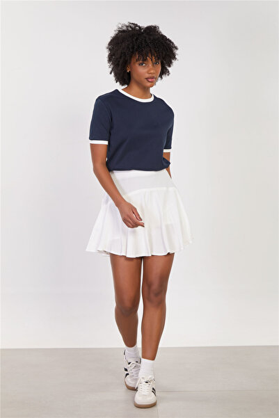BARRELS AND OIL Women's Viscose Short Skirt - Ecru