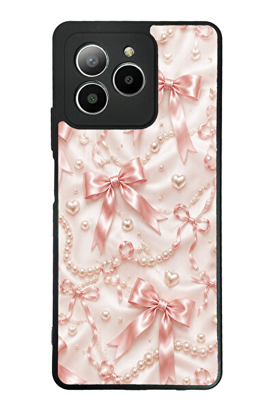 Spoyi Omix X7 Blush Pearl Bow Tasarımlı Glossy Telefon Kılıfı