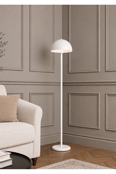 avizade LOFT Modern Beyaz Renk Metal Lambader | Ayaklı Dekoratif Salon Lambas...