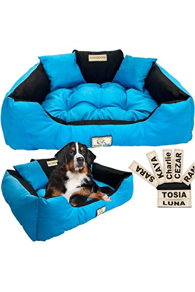 EDANTI Pat pentru câine mare 130x105 cm Canapea cu spațiu pentru nume Imperme...