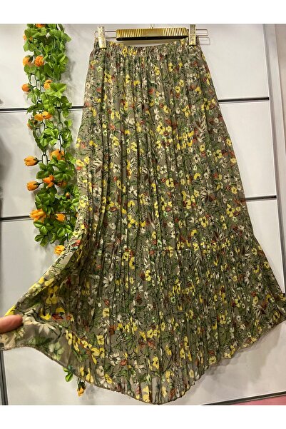 edu collection Patterned Chiffon Skirt with Lining