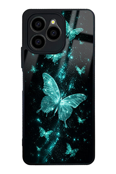 Spoyi Omix X6 Turquoise Galaxy Butterfly Tasarımlı Glossy Telefon Kılıfı