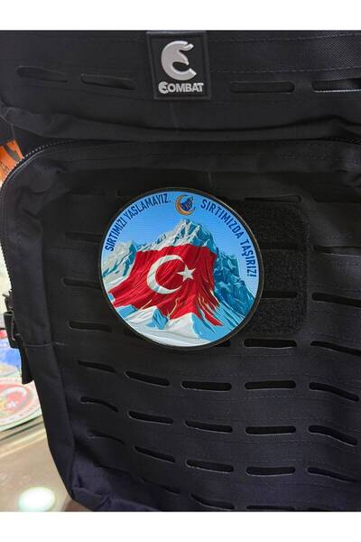 MEKOTEX "Sırtımızı Yaslamayız, Sırtımızda Taşırız" Yazılı Türk Bayraklı Dağ M...