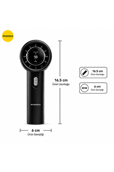 PİYATECH DD5013 Dijital Göstergeli Ultra Yüksek Hızlı Mini El Fanı 100 Vites ...