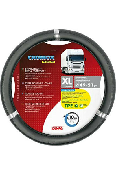 Lampa Κάλυμμα Τιμονιού Αυτοκινήτου Cromox με Διάμετρο 49-51εκ. Συνθετικό Μαύρο