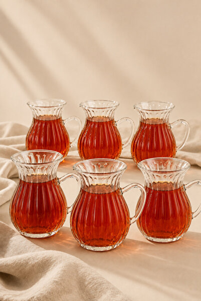 Tutku Home Brugge 6'lı Borosilikat Cam Çay Bardağı 180 ML