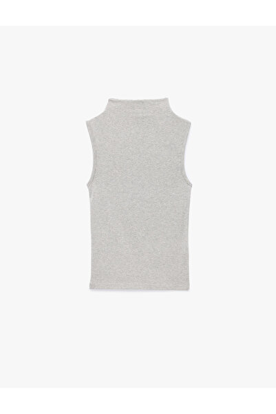 Koton Tricou fără mâneci, cu guler înalt, din amestec modal, croială slim