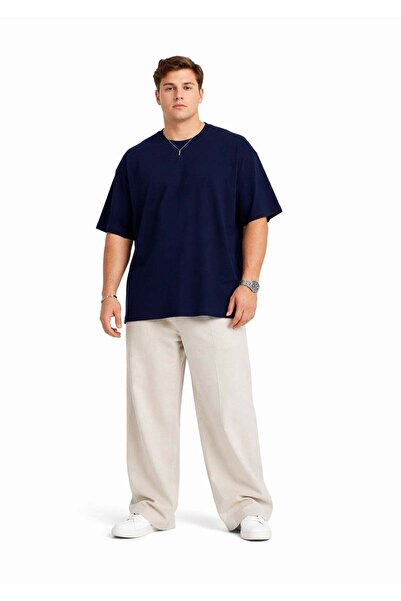Espina Premium Men's Basic Oversize Large Size Short Sleeve T-Shirt