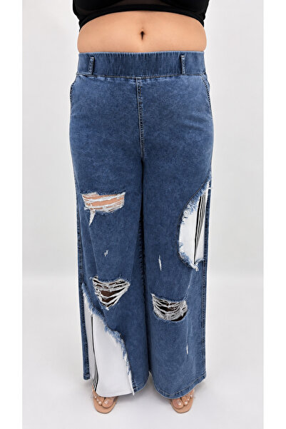 ZANESSİ FASHION Plus Size Special Design Series Wide Leg Summer Women's Trousers