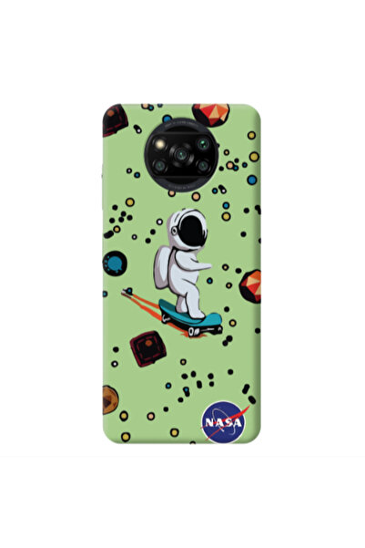 Other Xiaomi Poco X3 /X3 Pro Astronaut with skateboard Light Green Colored Si...