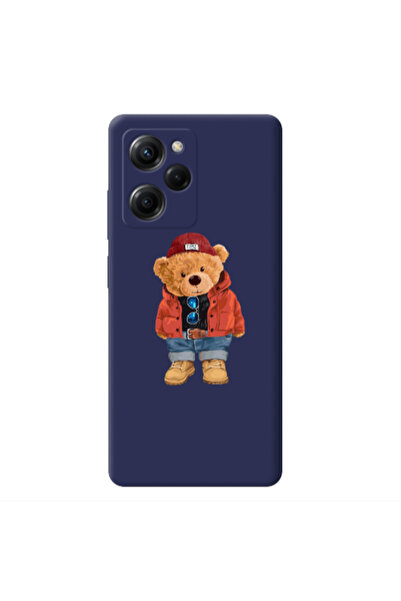 Other Xiaomi Poco X5 Pro Bear in a hat Dark blue Colored Silicone TPU Θήκη