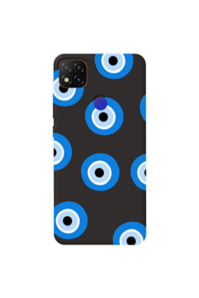 Other Xiaomi Redmi 9c Evil eyes beads Black Colored Silicone TPU Θήκη