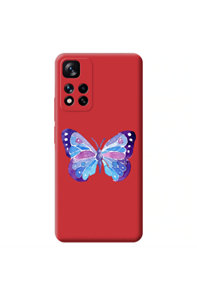 Other Xiaomi Redmi Note 11 Pro 5G Big Butterfly Red Colored Silicone TPU Θήκη