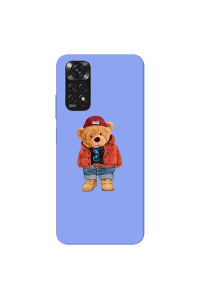 Other Xiaomi Redmi Note 11 4G Bear in a hat Light Purple Colored Silicone TPU...