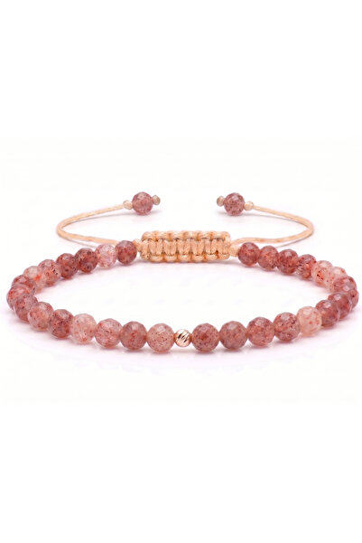 MANAVA Bratara cu bila de Aur 14k si Cuart cherry