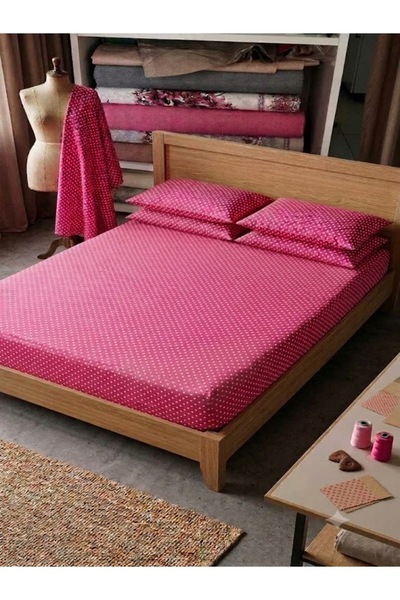 Ercahome tekstil Ranforce Fabric Double Size Fitted Sheet Set / 160 X 200 Pin...