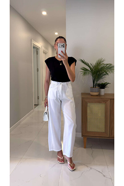 BİRCANÇİL Findoz White Loose Fit Tencel Jeans