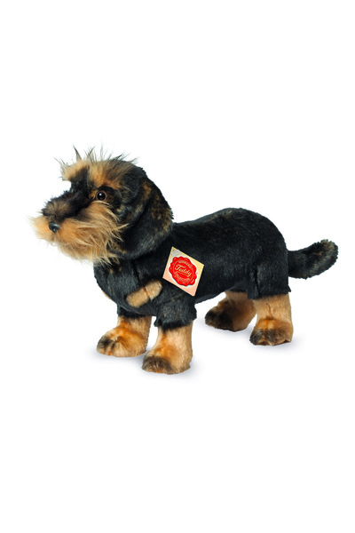 TEDDY HERMANN Dachshund de pluș în picioare, cu blană aspră, 28cm (919230)