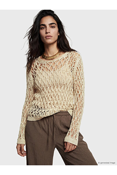 LC Waikiki Özmarka New Season Crew Neck Openwork Women's Knitwear Sweater