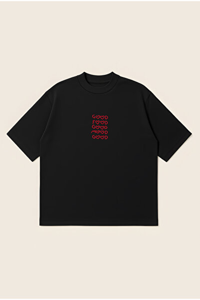 Moon Dancer Καλό Φαγητό, Καλή Διάθεση Oversize Boxy Κοπή Unisex 100% Βαμβακερ...
