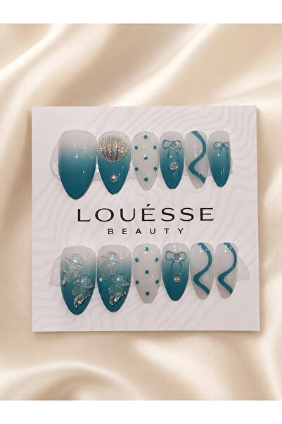 Louesse Beauty LOUÉSSE BEAUTY Deniz Temalı Takma Tırnak | Mavi Ombre Press On...