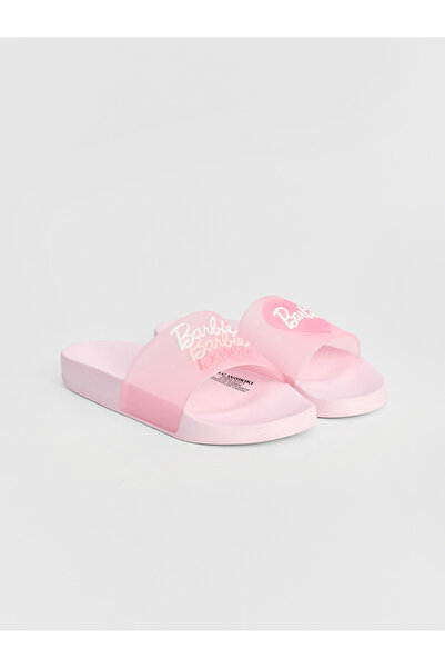 LC Waikiki Pembe Kız Çocuk Barbie Baskılı Terlik