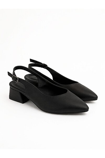 eformoda by emre yılmaz Black Matte Women's 5 cm Classic Heeled Shoes 7115