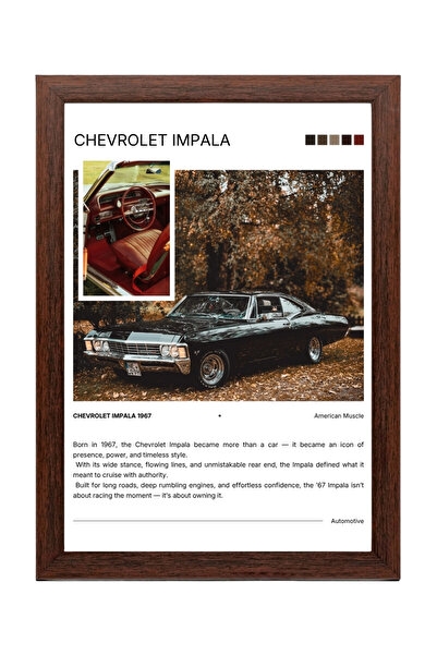 Visenart 1967 Chevrolet Impala Duvar Tablosu | Klasik Amerikan Araba Tablosu ...