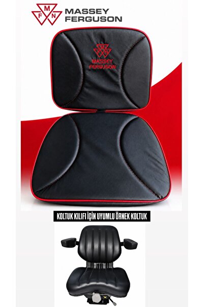 metin tekstil MASSEY FERGUSON GRAMMER KOLTUĞA UYGUN ÖZEL MF LOGOLU DERİ KOLTU...