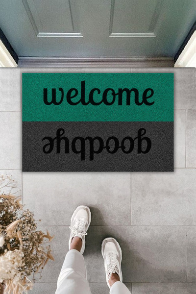 Dormot Dekoratif Dijital Paspas Kişiye Özel Tasarım Welcome Goodbye Varyasyon...