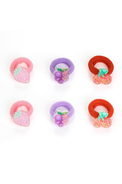 OEM Set 6 buc elastice de păr pentru fete cu fructe, multicolore, coafuri vesele