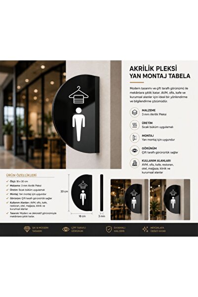 zafrakreklam Locker Cabinet Male - Double Sided - Side Mounted Directional Si...