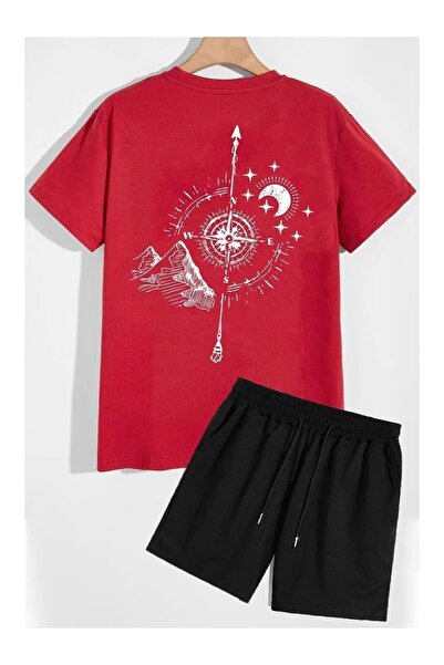 PENTHİLUS Unisex Oversize Shorts Set Short Sleeve T-Shirt Comfortable Fit Sum...