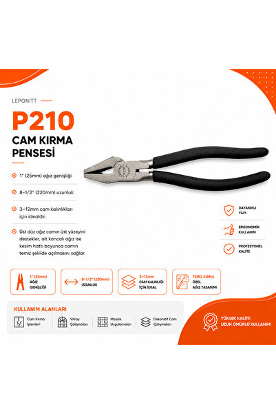 GLASSMAKRO Leponitt Cam Kırma Pensesi 3-12 MM Cam Kalınlığı