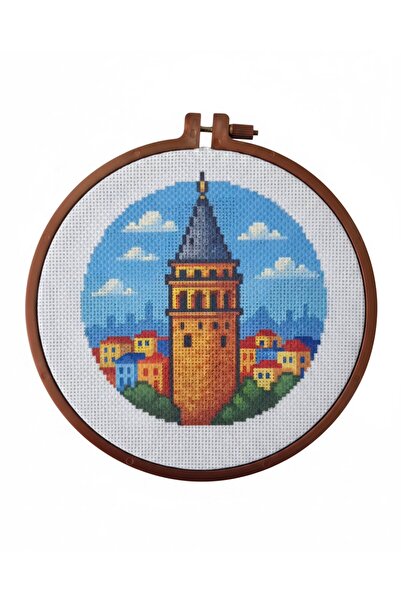 LİVA CRAFT Art & Craft Cross-Stitch Starter Set, Printed Etamin Kit - Galata ...