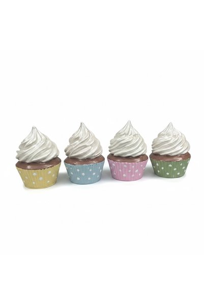 rose's Dekoratif Cupcakes 4'Lü Beyaz Model ve Beyaz Standlı