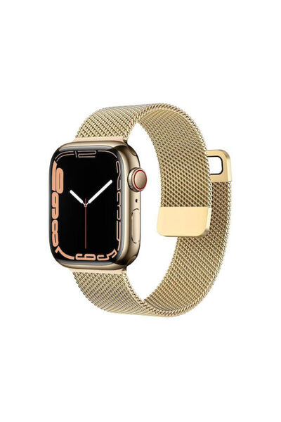 OEM Premium Μαγνητικό Ατσάλινο Λουράκι Apple Watch 42 44 45 49mm Χρυσό