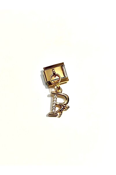 Umrece Gold Color Letter P Italian Charm