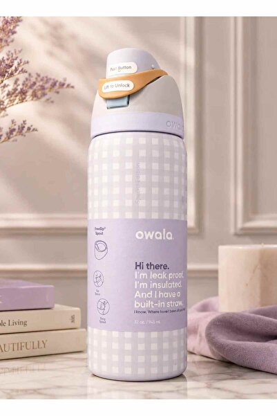 Alvora Owala FreeSip 24 OZ (710 ml) Desenli Paslanmaz Çelik Termos / Su Şişesi