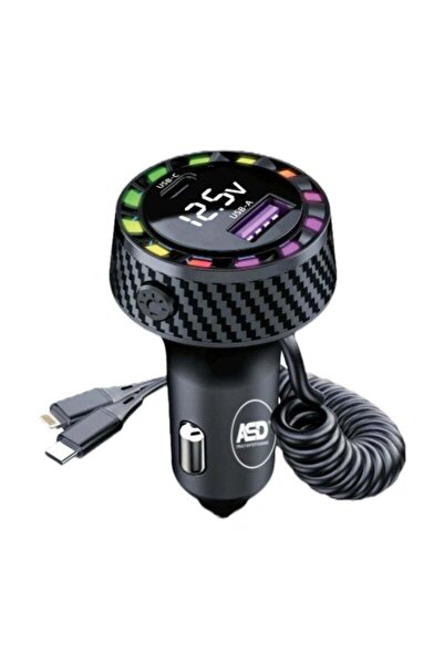 Asd 4 in 1 Car Charger PD+60W with Built-in Type-C & iOS Cable, 1 USB-C Port ...