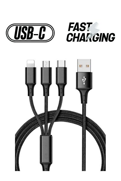 ELTRAZONE 3 In 1 Fast Charging Cable For Iphone, Samsung, Huawei, Oppo, And T...