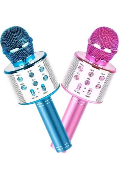 ELTRAZONE 2-Pack Kids Karaoke Microphones - Portable Bluetooth Singing Toys f...