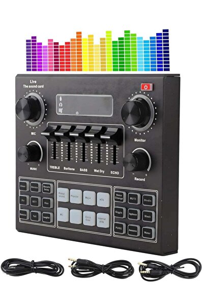 ELTRAZONE Sound Card V9, Live Broadcast, External Stereo Audio Mixer, Bluetoo...